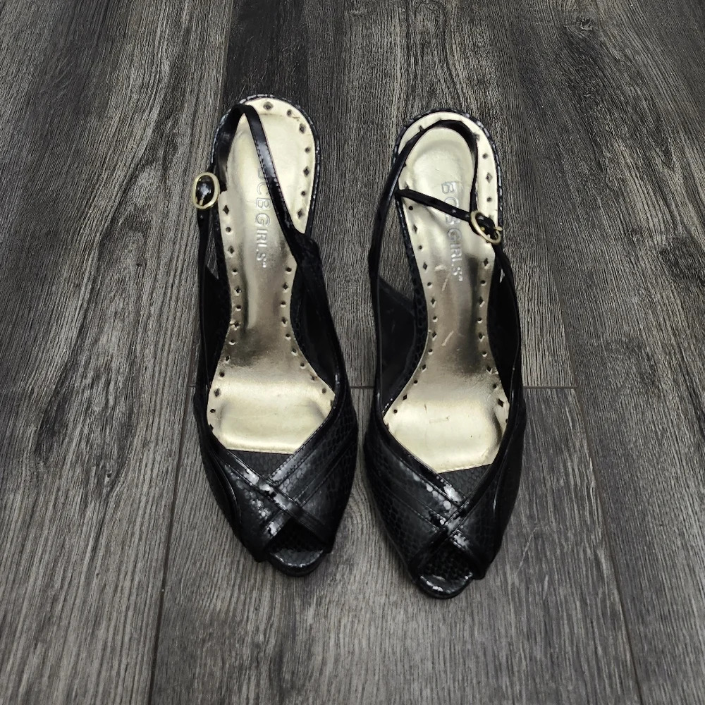 BCBGirl women's high heels sandals size 7.5 B 37.5 black